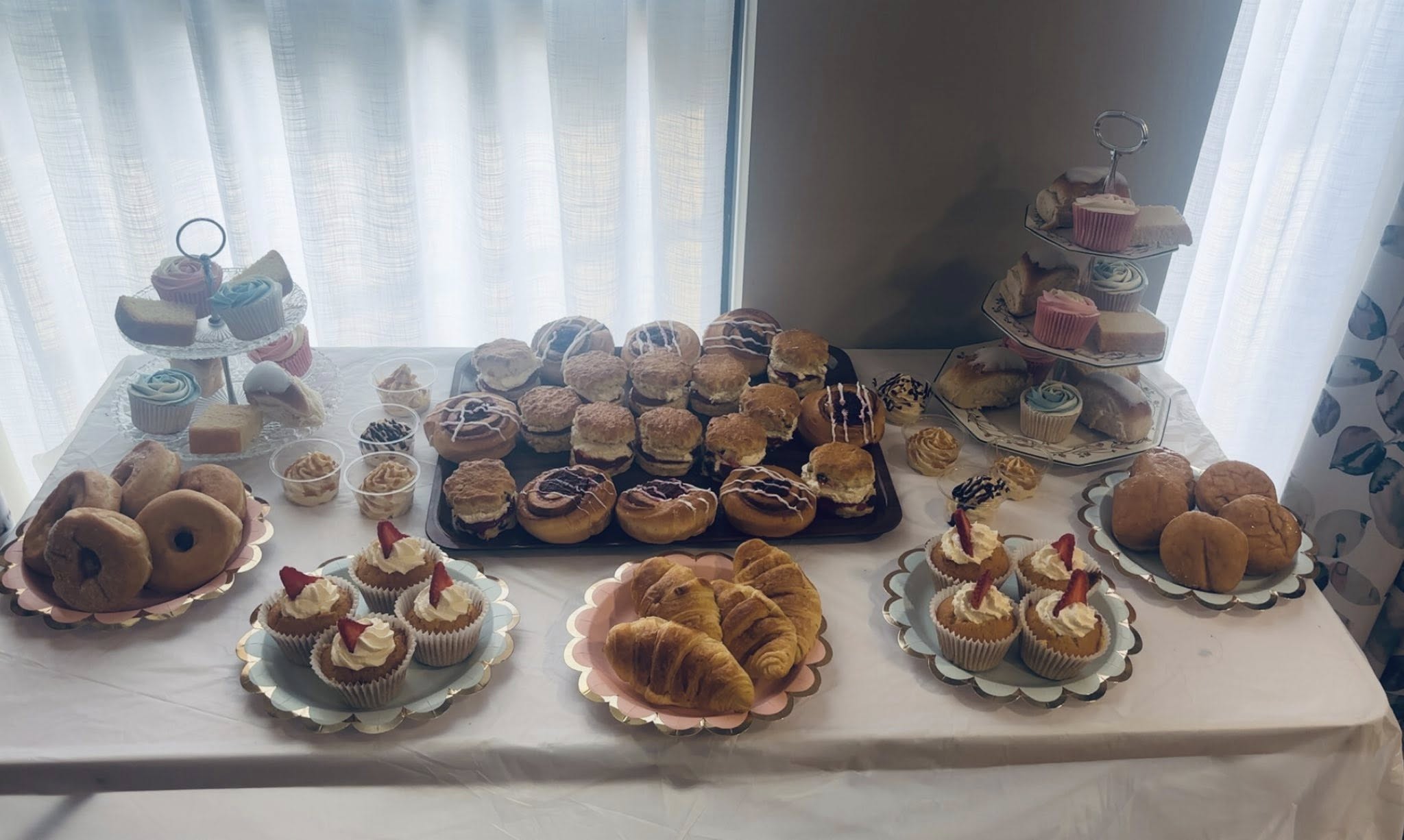 table of cakes